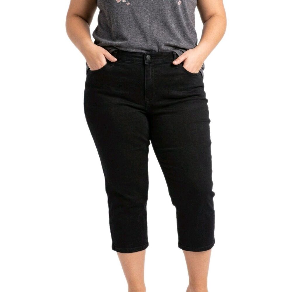Judy Blue Midrise Stretchy Denim Jean Capris Jet Black Women's Size 20W